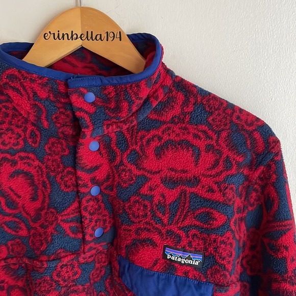 Patagonia Synchilla Snap T Lotus Flower Pullover in Barceloneta Red - Picture 4 of 16